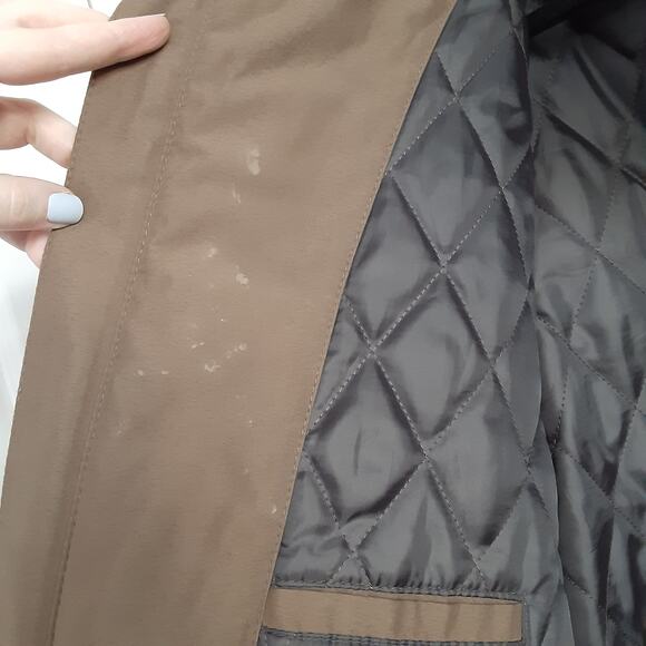 Perry Ellis Portfolio Mens L Bomber Jacket Tan Windbreaker Utility Insulated - Picture 7 of 10